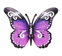 M METERXITY 1-Pack 3D Metal Butterfly Wall Decor, 10.6x8.7 Iron Butterfly Hanging Decoration Decorative Wall Art Sculpture for Indoor/Outdoor/Garden/Patio/Room Decoration [Purple]