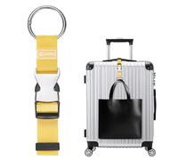 M METERXITY 1-Pack Add A Bag Luggage Strap, Adjustable Suitcase Belt for Connecting Luggage/Backpack/Jacket, Carry Strap with Ring Buckle [Yellow]