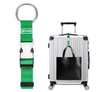 M METERXITY 1-Pack Add A Bag Luggage Strap, Adjustable Suitcase Belt for Connecting Luggage/Backpack/Jacket, Carry Strap with Ring Buckle [Green]