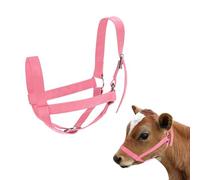 M METERXITY 1-Pack Adjustable Cattle Cow Calf Halter, 13.78"-17.7" Nylon Livestock Cow Halter for Miniature Horse/Donkey/Goat/Cattle [Pink]