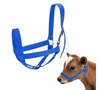 M METERXITY 1-Pack Adjustable Cattle Cow Calf Halter, 15.74"-19.68" Nylon Livestock Cow Halter for Miniature Horse/Donkey/Goat/Cattle [Blue]