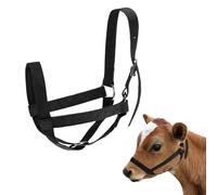 M METERXITY 1-Pack Adjustable Cattle Cow Calf Halter, 15.74"-19.68" Nylon Livestock Cow Halter for Miniature Horse/Donkey/Goat/Cattle [Black]