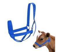 M METERXITY 1-Pack Adjustable Cattle Cow Calf Halter, 19.68"-23.62" Nylon Livestock Cow Halter for Miniature Horse/Donkey/Goat/Cattle [Blue]