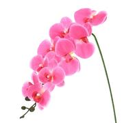 M METERXITY 1-Pack Artificial Orchid Flowers 9 Large Petals 37 Inch Faux Phalaenopsis Silk Bouquets Real Touch Rose Red Fake Orchids for Home/Wedding/Christmas/Party/Garden Office