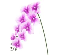 M METERXITY 1-Pack Artificial Orchid Flowers 9 Large Petals 37 Inch Faux Phalaenopsis Silk Bouquets Real Touch Dark Purple White Fake Orchids for Home/Wedding/Christmas/Party/Garden Office