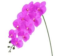 M METERXITY 1-Pack Artificial Orchid Flowers 9 Large Petals 37 Inch Faux Phalaenopsis Silk Bouquets Real Touch Dark Purple Fake Orchids for Home/Wedding/Christmas/Party/Garden Office
