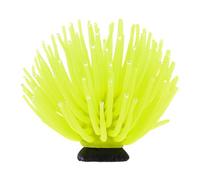 M METERXITY 1-Pack Artificial Sea Anemone Decor, 3.9" Silicone Coral Aquarium Fish Tank Decoration for Freshwater and Saltwater Aquariums/Nano Setups, Fish Tank Ornament [Yellow]