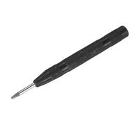 M METERXITY 1-Pack Automatic Center Punch, 133mm High Speed Steels Spring Loaded Nail Punch Tool for Steel Plate/Wooden Board/Glass, Adjustable Impact Punch Window Breaker Tool [Black]
