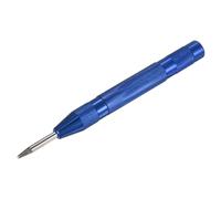 M METERXITY 1-Pack Automatic Center Punch, 133mm High Speed Steels Spring Loaded Nail Punch Tool for Steel Plate/Wooden Board/Glass, Adjustable Impact Punch Window Breaker Tool [Blue]