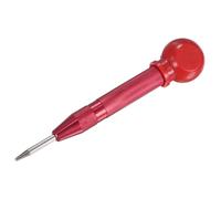M METERXITY 1-Pack Automatic Center Punch, 133mm HSS Spring Loaded Nail Punch with Palm Cushion Cap for Steel Plate/Wooden Board/Glass, Adjustable Impact Punch Window Breaker Tool [Red]