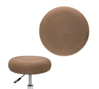 M METERXITY 1-Pack Bar Stool Covers Round, for 12-14 Inch Polyester Corn Grid Seat Covers with Elastic Bands for Bar Stool/Round Cushion [Coffee]