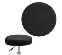 M METERXITY 1-Pack Bar Stool Covers Round, for 12-14 Inch Velvet Washable Stool Cushion Slipcover with Elastic Bands for Bar Stool/Round Cushion [Black]