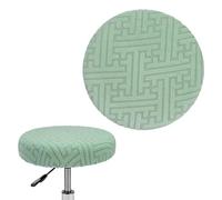 M METERXITY 1-Pack Bar Stool Covers Round, for 14-16 Inch Polyester Strip Pattern Seat Covers with Elastic Bands for Bar Stool/Round Cushion [Bean Green]