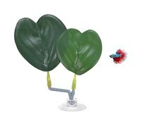M METERXITY 1-Pack Betta Fish Leaf Pad, Hammock Plant Leaf Pad, Realistic Resting Fish Rest Bed for Fish Tank Decorations/Aquarium Accessories/Spawning Grounds/Breeding [Green, Heart-Shaped]