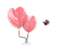 M METERXITY 1-Pack Betta Fish Leaf Pad Heart Shaped, Pink