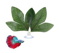 M METERXITY 1-Pack Betta Fish Leaf Pad Plastic, Simulating the Natural Habitat Betta Fish Hammock with Suction Cup for Fish Spawning Ground/Tank Decorations [Peony-Shaped,Green]