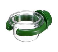 M METERXITY 1-Pack Bird Cage Feeder, Plastics Clear Portable Bird Food Water Bowl Feeding Dish Cup with Clamp for Parakeet/Budgies/Cockatiel/Lovebird [Circular Cup, Green]