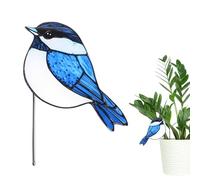 M METERXITY 1-Pack Bird Flower Pot Huggers 3.2" Acrylic, Bird 12 | Acrylic Garden Stakes, for Planter Hanger Decor, Bonsai Ornaments Edge Accessories, Cute Animal Bird Statue