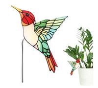 M METERXITY 1-Pack Bird Flower Pot Huggers 3.2" Acrylic, Bird 9 | Acrylic Garden Stakes, for Planter Hanger Decor, Bonsai Ornaments Edge Accessories, Cute Animal Bird Statue