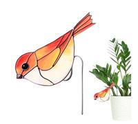 M METERXITY 1-Pack Bird Flower Pot Huggers 3.9" Acrylic, Bird 3 | Acrylic Garden Stakes, for Planter Hanger Decor, Bonsai Ornaments Edge Accessories, Cute Animal Bird Statue