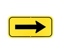 M METERXITY 1-Pack Black Arrow Signs, 11.81 x 5.91 Aluminum Reflective One-way Arrow Sign for Outdoor Lawn Garden Ground Decorations, Street Sign [Yellow/Black]