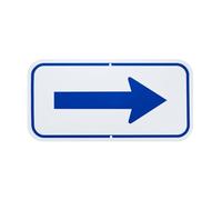 M METERXITY 1-Pack Blue Arrow Signs, 11.81 x 5.91 Aluminum Reflective One-way Arrow Sign for Outdoor Lawn Garden Ground Decorations, Street Sign [White/Blue]