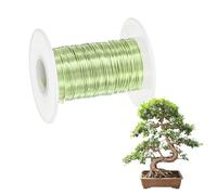 M METERXITY 1-Pack Bonsai Training Wire, 0.8mm x 66ft/20m Anodized Aluminum Bonsai Tree Wire for Fine Trunk/Gardening Branch/DIY Crafting [Grass Green]