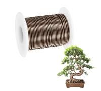 M METERXITY 1-Pack Bonsai Training Wire, 1.5mm x 49ft/15m Anodized Aluminum Bonsai Tree Wire for Fine Trunk/Gardening Branch/DIY Crafting [Brown]