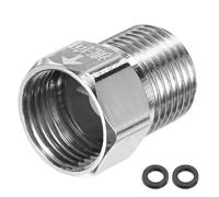 M METERXITY 1-Pack Brass Check Valve, 1/2" Male to 1/2" Female Thread One Way Non-Return Backflow Preventer Valve for Water Tower/Water Heater/Oil/Fuel/Toilets [Silver]