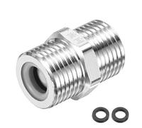 M METERXITY 1-Pack Brass Check Valve, 1/2" Male to 1/2" Male Thread One Way Non-Return Backflow Preventer Valve for Water Tower/Water Heater/Oil/Fuel/Toilets [Silver Tone]