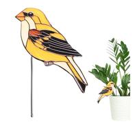M METERXITY 1-Pack Butterfly Flower Pot Huggers, 2.2" Acrylic Squirrel Garden Stakes for Planter Hanger Decor/Bonsai Ornaments Edge Accessories, Cute Animal Statue [Bird 18]