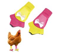 M METERXITY 1-Pack Chicken Shoes, Mesh Fabric Anti-slip Chicken Feet Boots for Hens/Rooster Indoor Outdoor Use, Chicken Coop Sandals Shoes [Pink-yellow, Size M]
