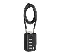 M METERXITY 1-Pack Combination Padlock, Zinc Alloy 4 Digit Password 20 in Cable Luggage Combo Lock for Suitcase/Gym Locker/Backpack, Outdoor Keyless Lock [Black]