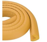 M METERXITY 1-Pack Corner Guards Edge Protectors, 6.5 Ft/2m Soft NBR Rubber Foam Bumper Guard L-Shape for Furniture Corner/Fireplace/Table Edge [Wood Color]