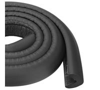 M METERXITY 1-Pack Corner Guards Edge Protectors, 6.5 Ft/2m Soft NBR Rubber Foam Bumper Guard L-Shape for Furniture Corner/Fireplace/Table Edge [Black]