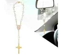 M METERXITY 1-Pack Crystal Cross for Car Mirror Hanging Sun Catcher Rearview Mirror Pendant Cross Crystal Decoration Charm for Car/Home/Christian/Party 7.9 Inch[Transparent]