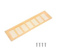 M METERXITY 1-Pack Door Vents for Interior Doors, 12 x 3 Inch/ 300 x 80mm Aluminum Alloy Ventilation Grille for Cabinet/Wardrobe/Shoe Cabinet, Rectangle Air Vent with 4 Screws [Brushed Gold]