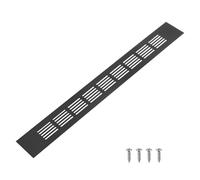 M METERXITY 1-Pack Door Vents for Interior Doors, 16 x 2 Inch/ 400 x 50mm Aluminum Alloy Ventilation Grille for Cabinet/Wardrobe/Shoe Cabinet, Rectangle Air Vent with 4 Screws [Black]