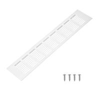 M METERXITY 1-Pack Door Vents for Interior Doors, 16 x 3 Inch/ 400 x 80mm Aluminum Alloy Ventilation Grille for Cabinet/Wardrobe/Shoe Cabinet, Rectangle Air Vent with 4 Screws [Silver]