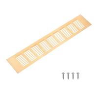 M METERXITY 1-Pack Door Vents for Interior Doors, 16 x 3 Inch/ 400 x 80mm Aluminum Alloy Ventilation Grille for Cabinet/Wardrobe/Shoe Cabinet, Rectangle Air Vent with 4 Screws [Brushed Gold]