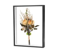 M METERXITY 1-Pack Dried Flower Frame, 12 x 16 Inch Double Acrylic Wooden Dried Flower Photo Floating Frame for Tabletop/DIY/Handicrafts [Black]