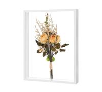M METERXITY 1-Pack Dried Flower Frame, 12 x 16 Inch Double Acrylic Wooden Dried Flower Photo Floating Frame for Tabletop/DIY/Handicrafts [White]