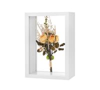 M METERXITY 1-Pack Dried Flower Frame, 4 x 6 Inch Double Acrylic Wooden Dried Flower Photo Floating Frame for Tabletop/DIY/Handicrafts [White]
