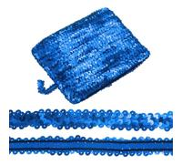 M METERXITY 1-Pack Elastic Sequins Trim, 11 Yards 0.8 Inch Flat Paillette Glitters Sequin Trim 2 Row Metallic Sequins Trim for Craft Sewing Trimming/Dress Embellish Headband [Blue]