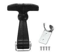 M METERXITY 1-Pack Elastic SPCC Rubber Hood Catch, 3.2" Flexible Draw Latches with Brackets Flexible T-Handle Hasp Rubber with Screws for Toolbox/RVs/Vehicle Engine/Hood [Silver Black]