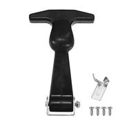 M METERXITY 1-Pack Elastic SPCC Rubber Hood Catch, 4.9" Flexible Draw Latches with Brackets Flexible T-Handle Hasp Rubber with Screws for Toolbox/RVs/Vehicle Engine/Hood [Silver Black]