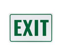M METERXITY 1-Pack Exit Sign 12x8 Inch Aluminum Reflective Enter Here Signs Rust Free Waterproof Exit Signs for Business/Door[Green Letters On White Background]