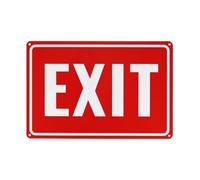 M METERXITY 1-Pack Exit Sign 12x8 Inch Aluminum Reflective Enter Here Signs Rust Free Waterproof Exit Signs for Business/Door[White Letters On Red Background]