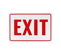 M METERXITY 1-Pack Exit Sign 12x8 Inch Aluminum Reflective Enter Here Signs Rust Free Waterproof Exit Signs for Business/Door[Red Letters On White Background]