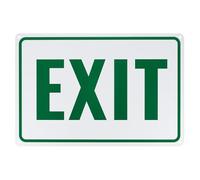 M METERXITY 1-Pack Exit Sign 14x10 Inch Aluminum Reflective Enter Here Signs Rust Free Waterproof Exit Signs for Business/Door[Green Letters On White Background]